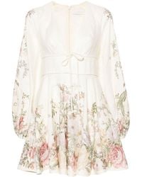 Zimmermann - Waverly Plunge Mini Dress - Lyst