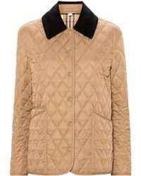 Burberry - Corduroy-collar Quilted Jacket - Lyst