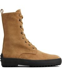 Tod's - Gommino Leather Laced Boots - Lyst