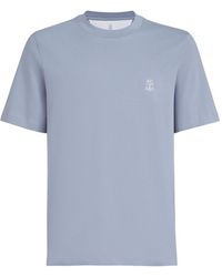 Brunello Cucinelli - Logo Cotton T-Shirt - Lyst