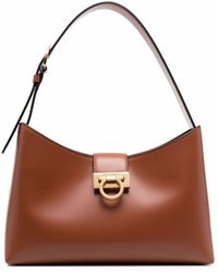 Ferragamo - Trifolio Leather Shoulder Bag - Lyst