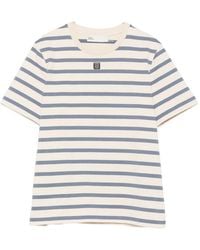 Tory Burch - Striped Cotton T-Shirt - Lyst