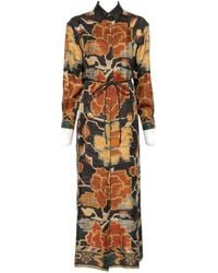 Pierre Louis Mascia - Printed Silk Long Dress - Lyst