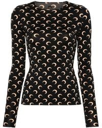 Marine Serre - Brand-print Fitted Stretch-jersey Top - Lyst