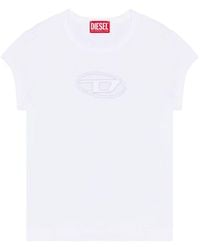 DIESEL - T-angie T-shirt With Peekaboo Logo White - Lyst