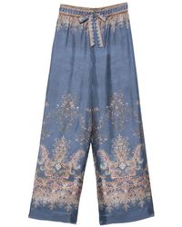 Zimmermann - Valiant Printed Silk Trousers - Lyst