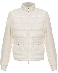 Moncler - Wool And Nylon Padded Cardigan - Lyst