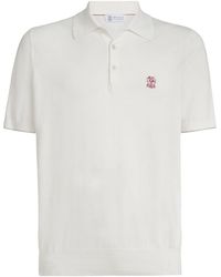 Brunello Cucinelli - Logo Cotton Polo Shirt - Lyst
