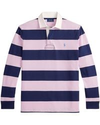 Polo Ralph Lauren - Long-Sleeved And Striped Cotton Jersey The Iconic Rugby Shirt Polo Shirt - Lyst