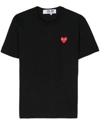 COMME DES GARÇONS PLAY - Heart Logo-Embroidered Cotton-Jersey T-Shirt - Lyst