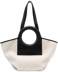 Hereu - Cala Small Leather-Trimmed Canvas Tote Bag - Lyst