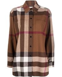 Burberry - Wool-cotton Flannel Check Shirt - Lyst