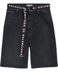Balenciaga - Denim Bermuda Shorts - Lyst