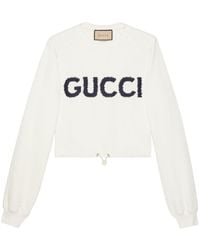 Gucci - Logo-embroidered Sweatshirt - Lyst
