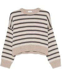 Brunello Cucinelli - Striped Cashmere Sweater - Lyst