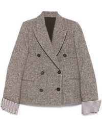 Brunello Cucinelli - Wool And Silk Jacket - Lyst