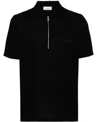 Ferragamo - Zipped Cotton Polo Shirt - Lyst