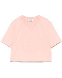 Fendi - Short T-Shirt With Embossed Logo - Lyst