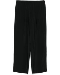 Alysi - Cotton Blend Wide-Leg Trousers - Lyst