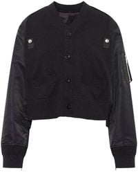 Sacai - Cotton And Nylon Cardigan - Lyst