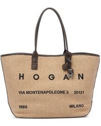 Hogan - Medium Rafia Tote - Lyst
