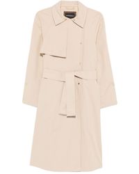 Emporio Armani - Cotton Blend Trench Coat - Lyst