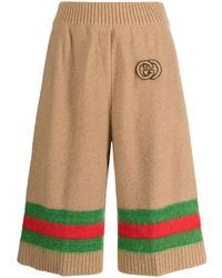 Gucci - Web Detail Wool Shorts - Lyst