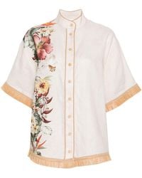 Zimmermann - Floral Print Linen Shirt - Lyst