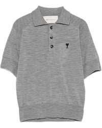 Ami Paris - Ami De Coeur Wool Polo Shirt - Lyst