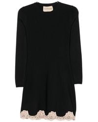 Valentino - Lace Detail Short Dress - Lyst