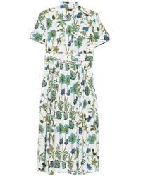 Fay - Printed Cotton Chemisier Dress - Lyst