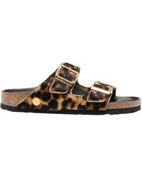 Birkenstock - Arizona Leopard-Print Sandals - Lyst
