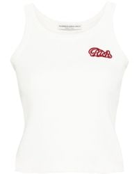 Alessandra Rich - Logo Ribbed Cotton Tank Top - Lyst