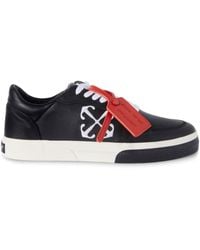 Off-White c/o Virgil Abloh - Vulcanized Contrasting-tag Leather Sneakers - Lyst