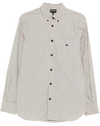 Emporio Armani - Striped Cotton Shirt - Lyst