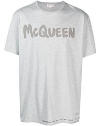 Alexander McQueen - Graffiti Organic Cotton T-shirt - Lyst