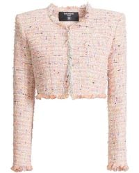 Balmain - Tweed Cropped Jacket - Lyst