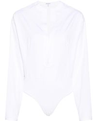 Alaïa - Cotton Bodysuit Shirt - Lyst