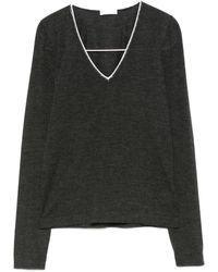 Brunello Cucinelli - Cashmere And Silk V-Necked Sweater - Lyst