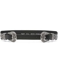Golden Goose - Leather Belt With Ornate-Tone Buckle - Lyst