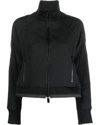 Sacai Technical Jersey Zip Up Blouson | Lyst