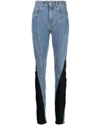 Mugler Twist-panelled High-waist Jeans - Blue