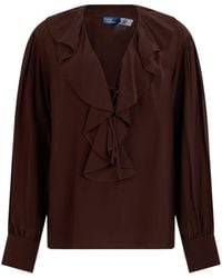 Polo Ralph Lauren - Ruffled Long-Sleeve Top - Lyst