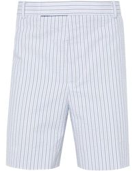 Thom Browne - Striped Seersucker Cotton Shorts - Lyst