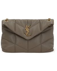 Saint Laurent - Small Quilted Logo-Plaque Shoulder Bag - Lyst
