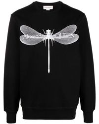 Alexander McQueen - Dragonfly Graphic-print Cotton-jersey Sweatshirt X - Lyst