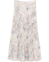 Golden Goose - Sequin-Embellished Pleated Midi Skirt With Floral Print - Lyst