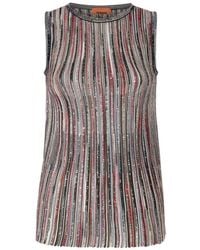 Missoni - Striped Top Decorated With Sequins - Lyst