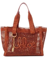 Chloé - Summer Banana Rafia Tote Bag - Lyst