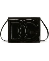 Dolce & Gabbana - Logo Patent Leather Shoulder Bag - Lyst